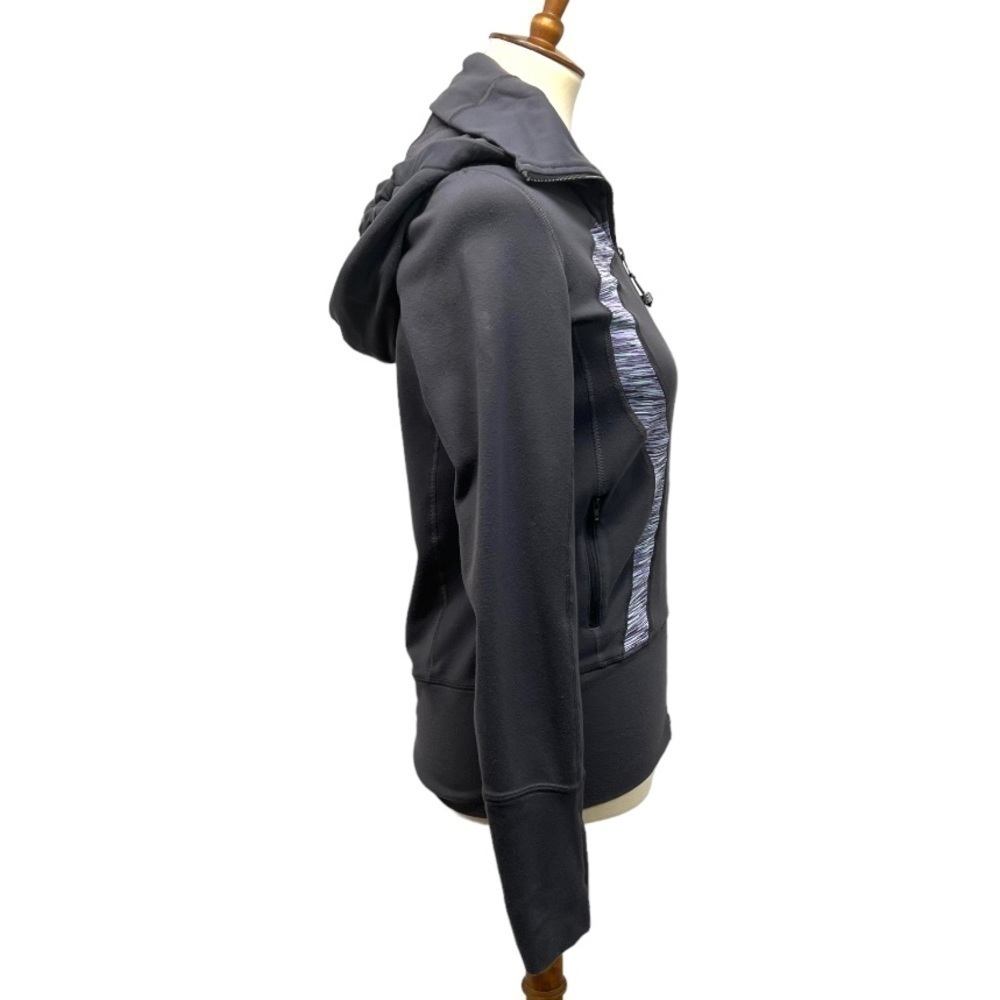 Lululemon Athletica Stride Gray Purple Space Dye Zip Front Hood Athletic Jacket - Picture 8 of 13